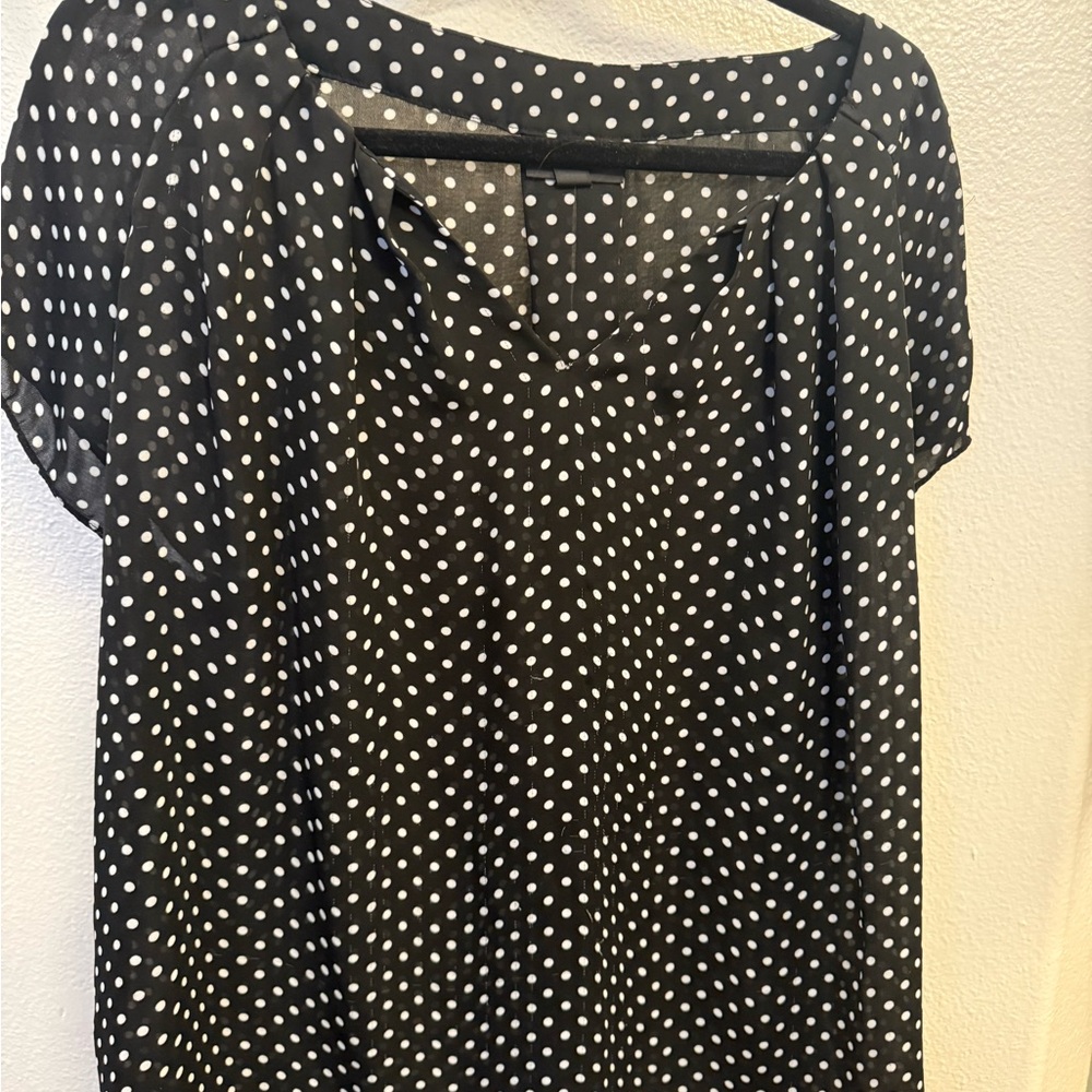 Worthington Black and White Polka Dot Blouse